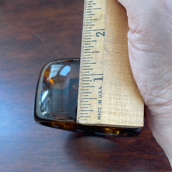 Cellulose acetate dark honey amber color wide bangle bracelet - Picture 7 of 7